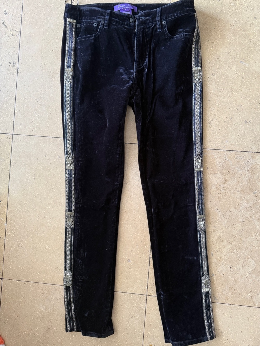 Ralph Lauren Velvet Trousers in Purple